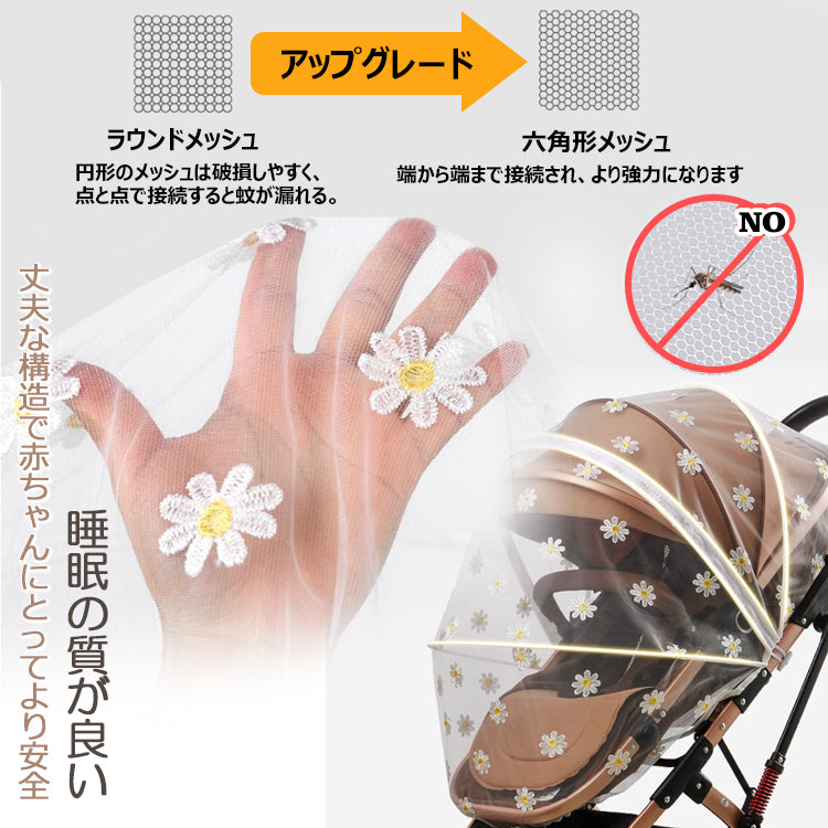 ベビーカーカバー ベビーカー蚊帳 ベビーカー用蚊帳 ベビーカー 蚊よけ 風除け