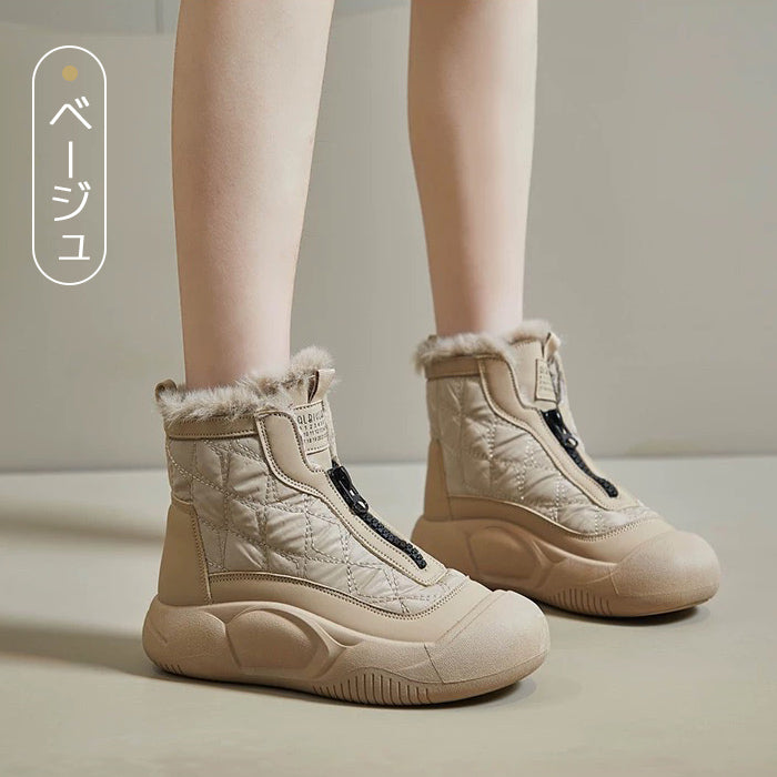スノーブーツ ショートブーツ レディース ボア入り 増高 送料無料 冬靴