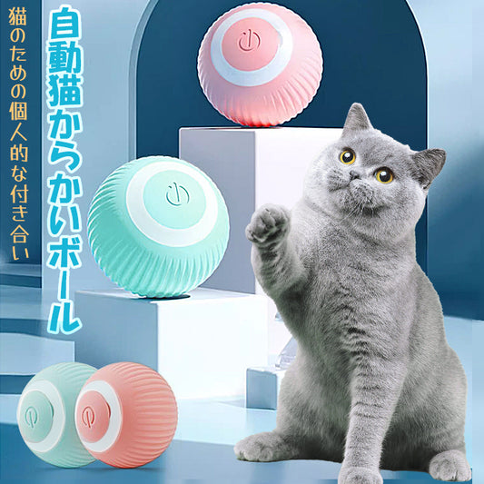 猫おもちゃ 電動ボール ボール 回転ボール ペットおもちゃ 360自動回転ボール LEDライト