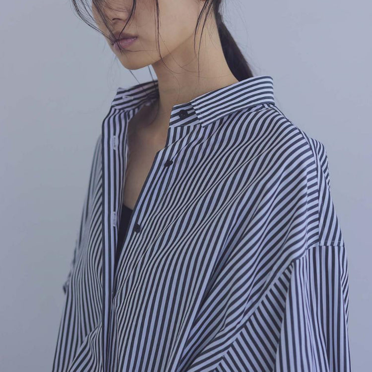 リラックスストライプシャツ  ストライプシャツ  ロングシャツ  シャツワンピ