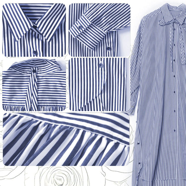 リラックスストライプシャツ  ストライプシャツ  ロングシャツ  シャツワンピ