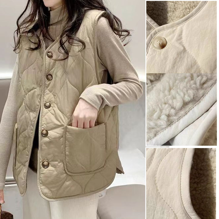 ベスト フェイクラムウールベスト 中綿ベスト リバーシブルベスト ファーベスト