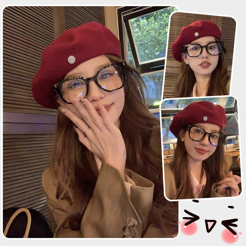 ベレー帽 レディース 冬 フェルト ウール 毛混 高品質 上品 シンプル かわいい おしゃれ