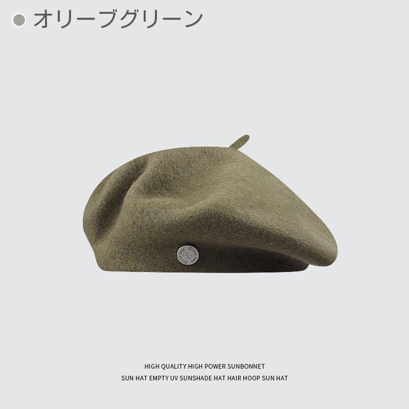 ベレー帽 レディース 冬 フェルト ウール 毛混 高品質 上品 シンプル かわいい おしゃれ