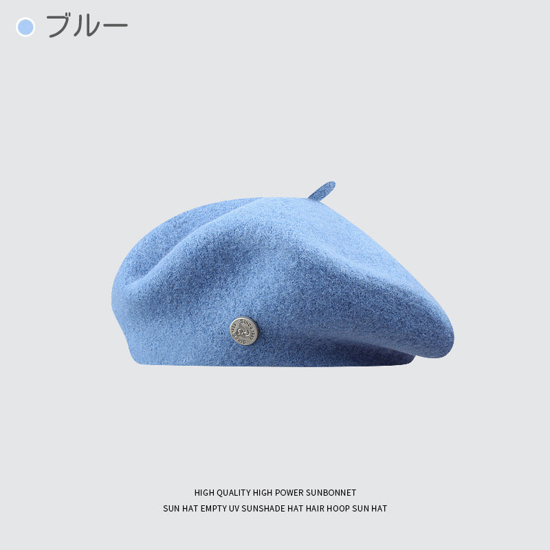 ベレー帽 レディース 冬 フェルト ウール 毛混 高品質 上品 シンプル かわいい おしゃれ