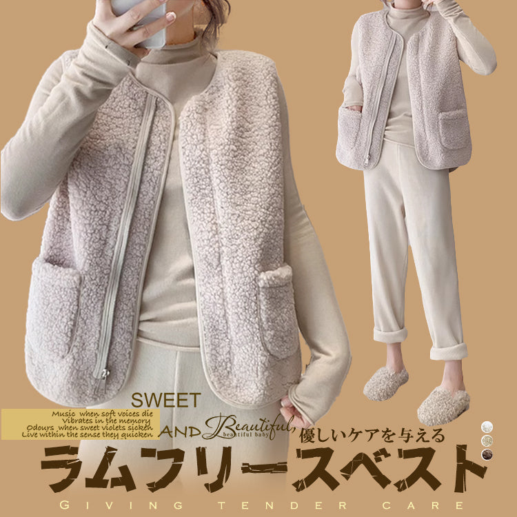 ベスト フェイクファーベスト ファーベスト ラムファーベスト ジャケット ブルゾン