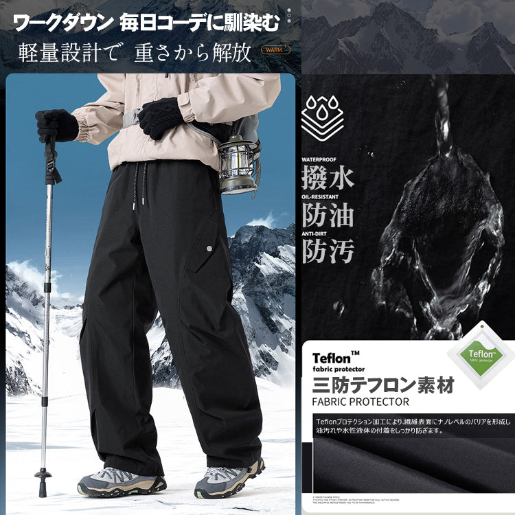 メンズ ダウン パンツ 白ダウン ホワイト ダック 高品質 軽量 ワーク カーゴ