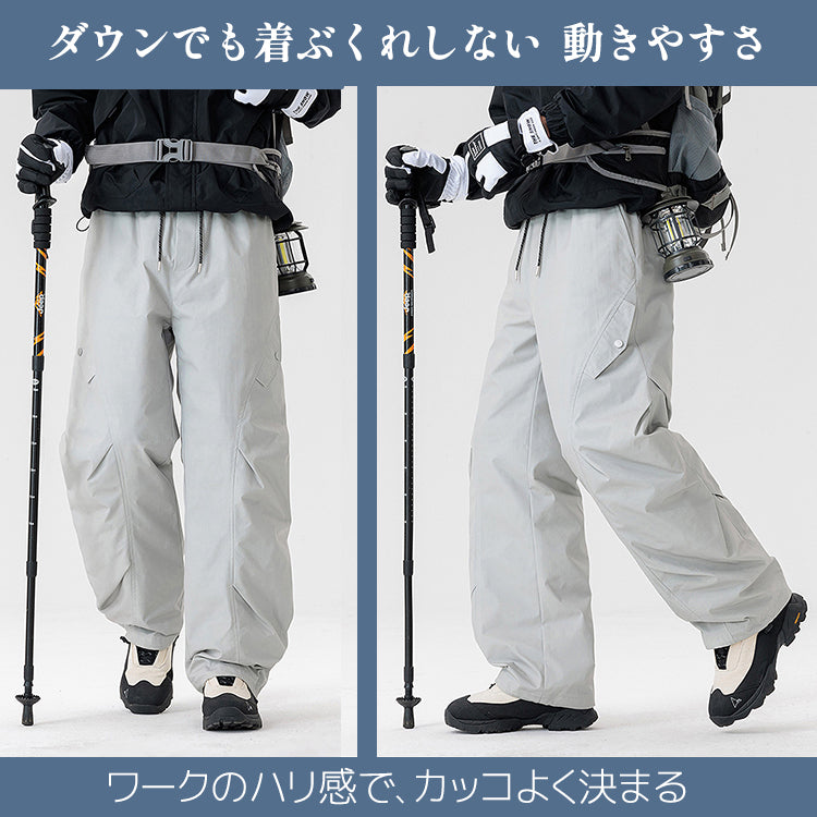 メンズ ダウン パンツ 白ダウン ホワイト ダック 高品質 軽量 ワーク カーゴ