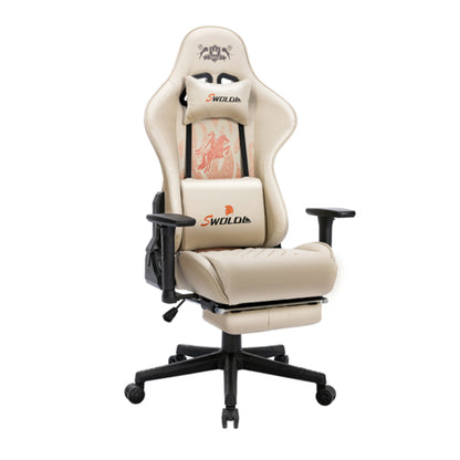SWOLOL ゲーミングチェア 騎士チェア オットマン付き 多機能 ユニーク ウレタン座面 ゲーム用 テレワーク用