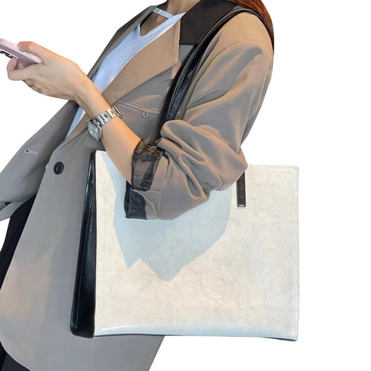 ハンドバッグ 手提げバッグ 2way ショルダーバッグ トートバッグ レディース シンプル かわいい おしゃれ  牛革  ショルダー  インナーバッグ付き かばん 女性 秋バッグ 軽量 大容量 マグネットボタン 無地 仕事鞄 通勤 通学 旅行 カバン