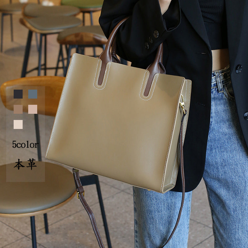 トートバッグ 2way 手提げバッグ ショルダーバッグ  レディース シンプル かわいい おしゃれ  牛革 ハンドバッグ ショルダー  インナーバッグ付き かばん 女性 秋バッグ 軽量 大容量 マグネットボタン 無地 仕事鞄 通勤 通学 旅行 カバン